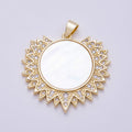 Shell Pearl Celestial Sun Pendant, 16K Gold-Filled