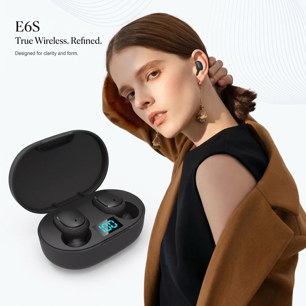 E6S Wireless Earbuds Digital Display