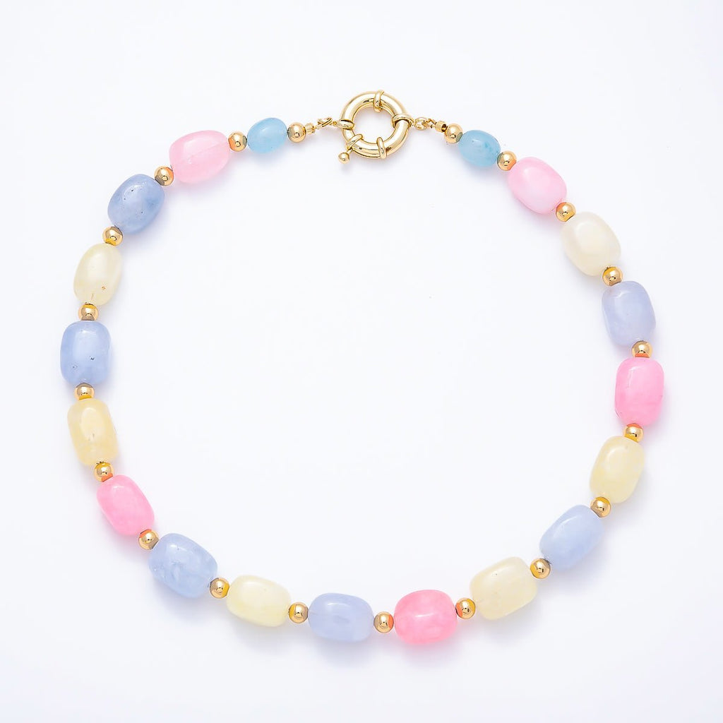Pastel Agate Charm Holder Necklace, 20"