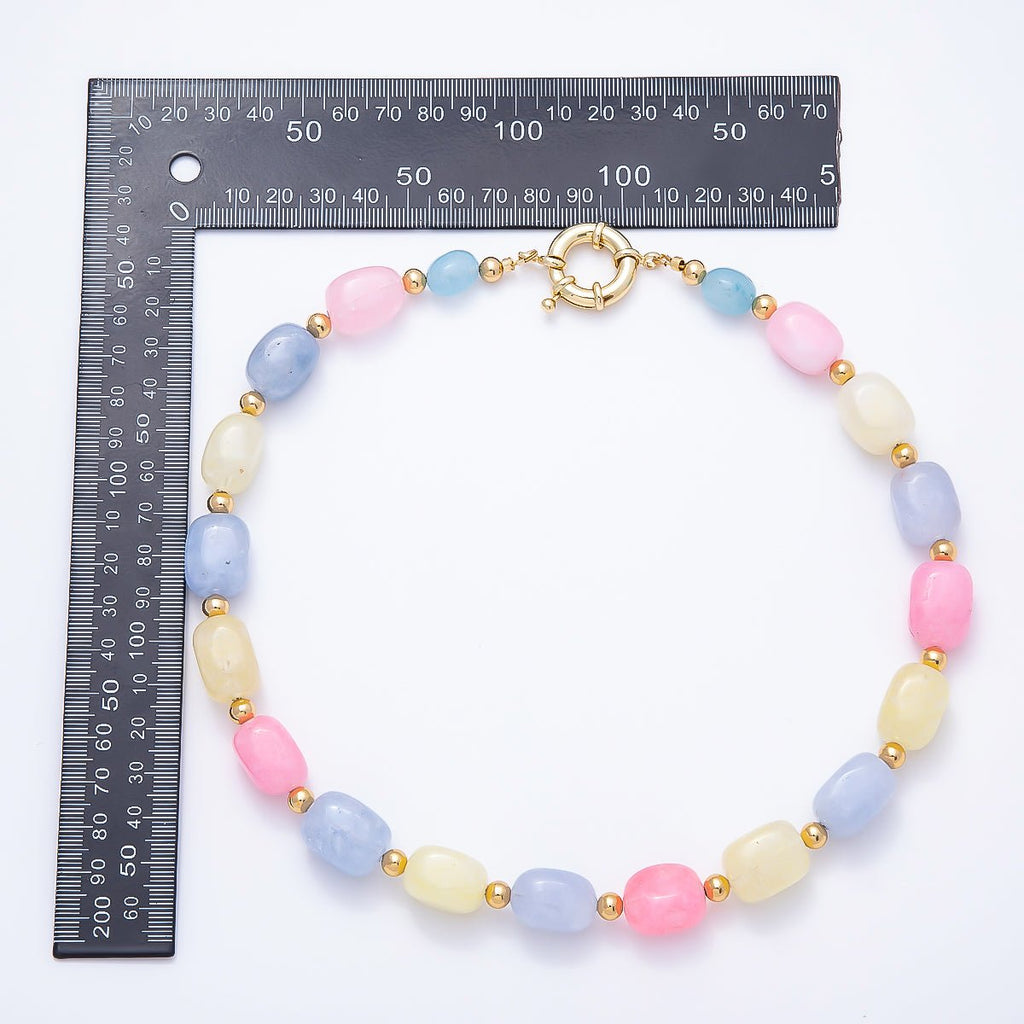 Pastel Agate Charm Holder Necklace, 20"
