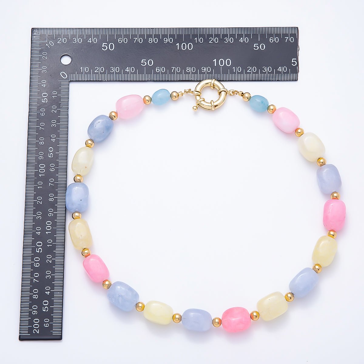Pastel Agate Charm Holder Necklace, 20"
