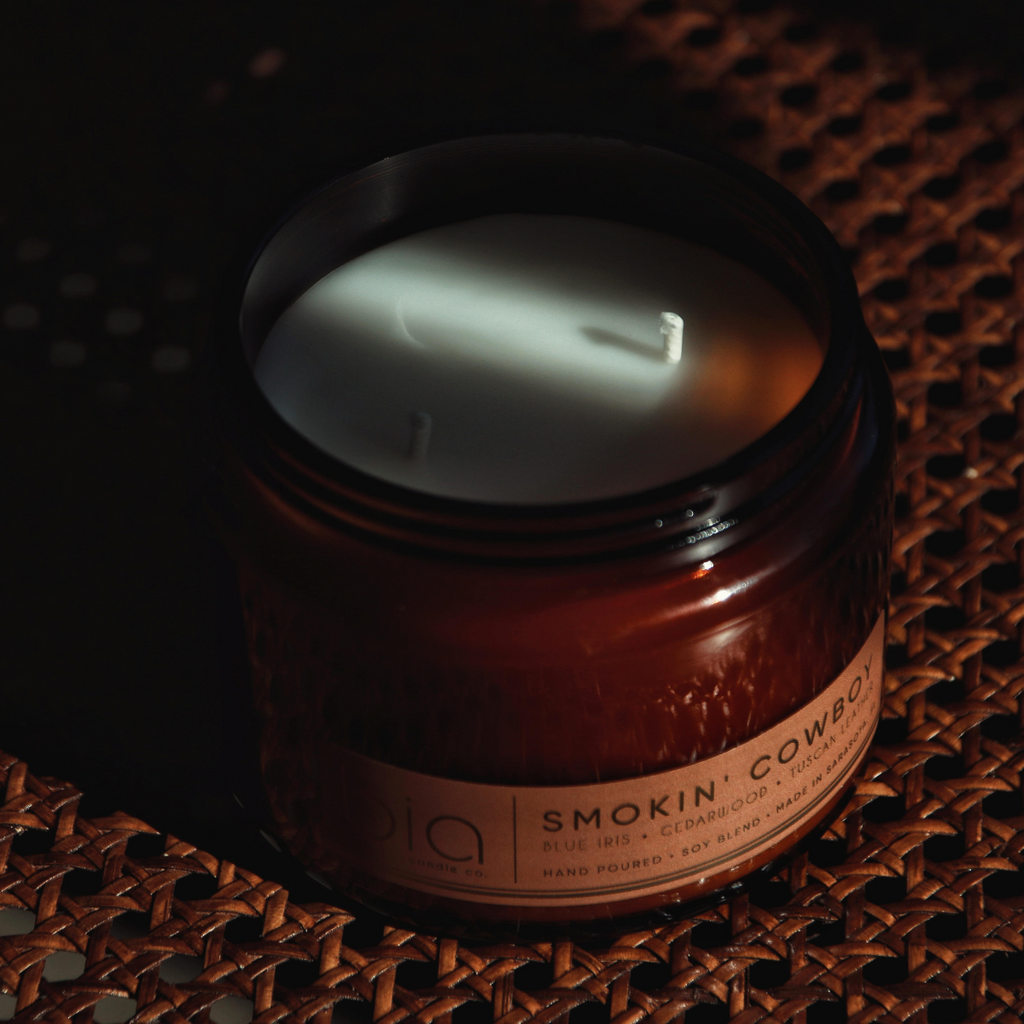 Smokin' Cowboy Soy Blend Candle — Sandalwood, Leather, Iris