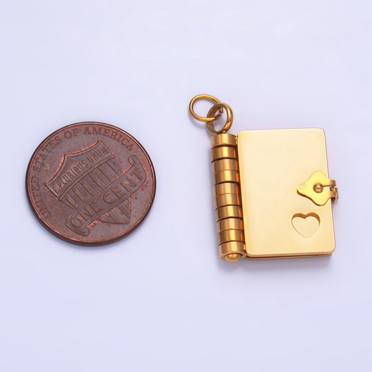 Mini Journal Charm, Stainless Steel