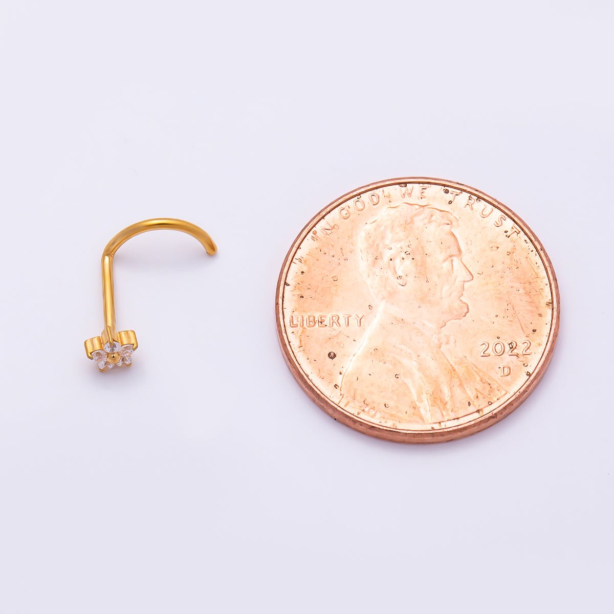 Titanium CZ Flower Nose Stud